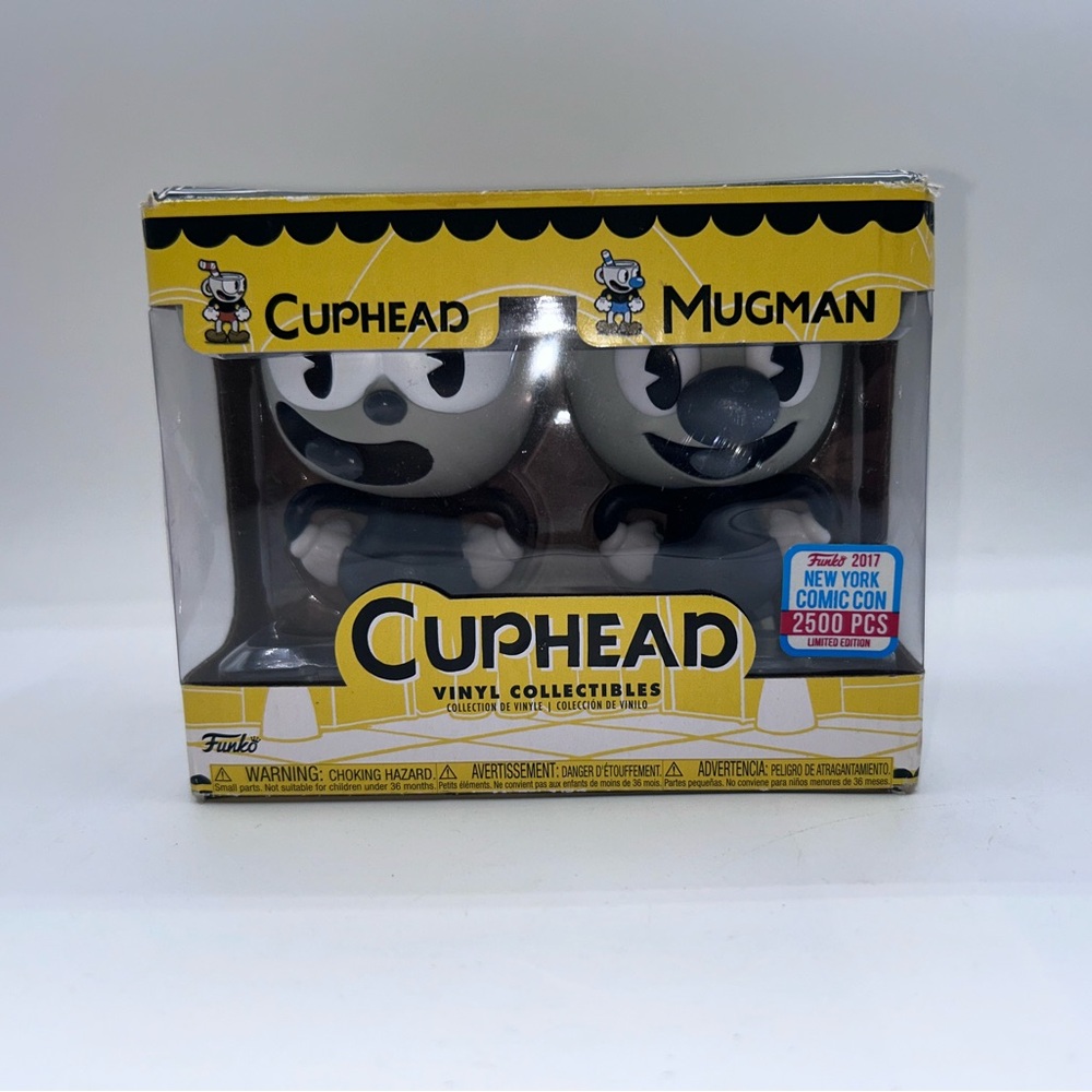 Funko Cuphead & Mugman Black & White Vinyl Figures - NYCC 2017 - Limited Edition
